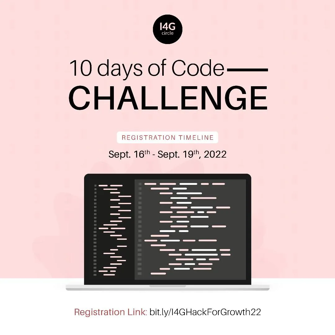 Ingressive for Good 10 days coding challenge flyer."